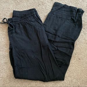 Black linen pants